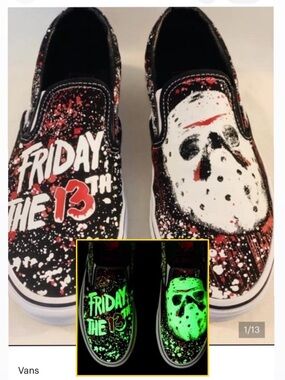 VANS “Friday the 13th” Jason Voorhees glow in the Dark Sneakers